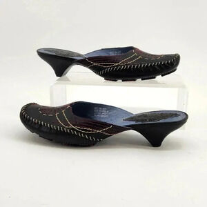 INDIGO LEATHER  MULES
